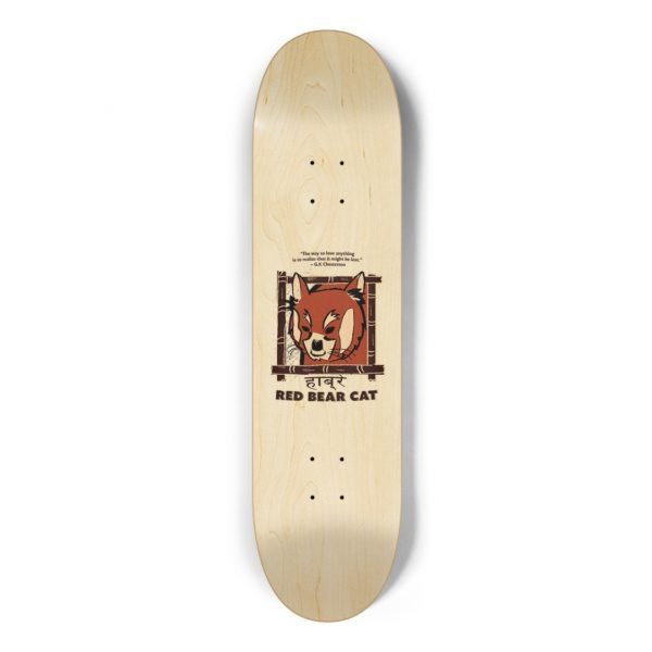 Red Bear Cat Skateboard Deck