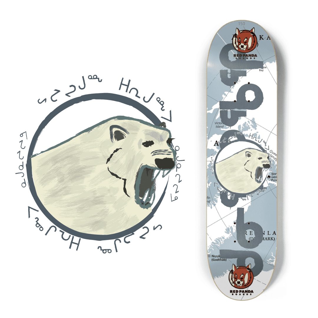 Fierce Polar Bear Skateboard Deck and Art