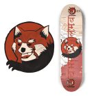 Fiery Panda Skateboard Deck and Art