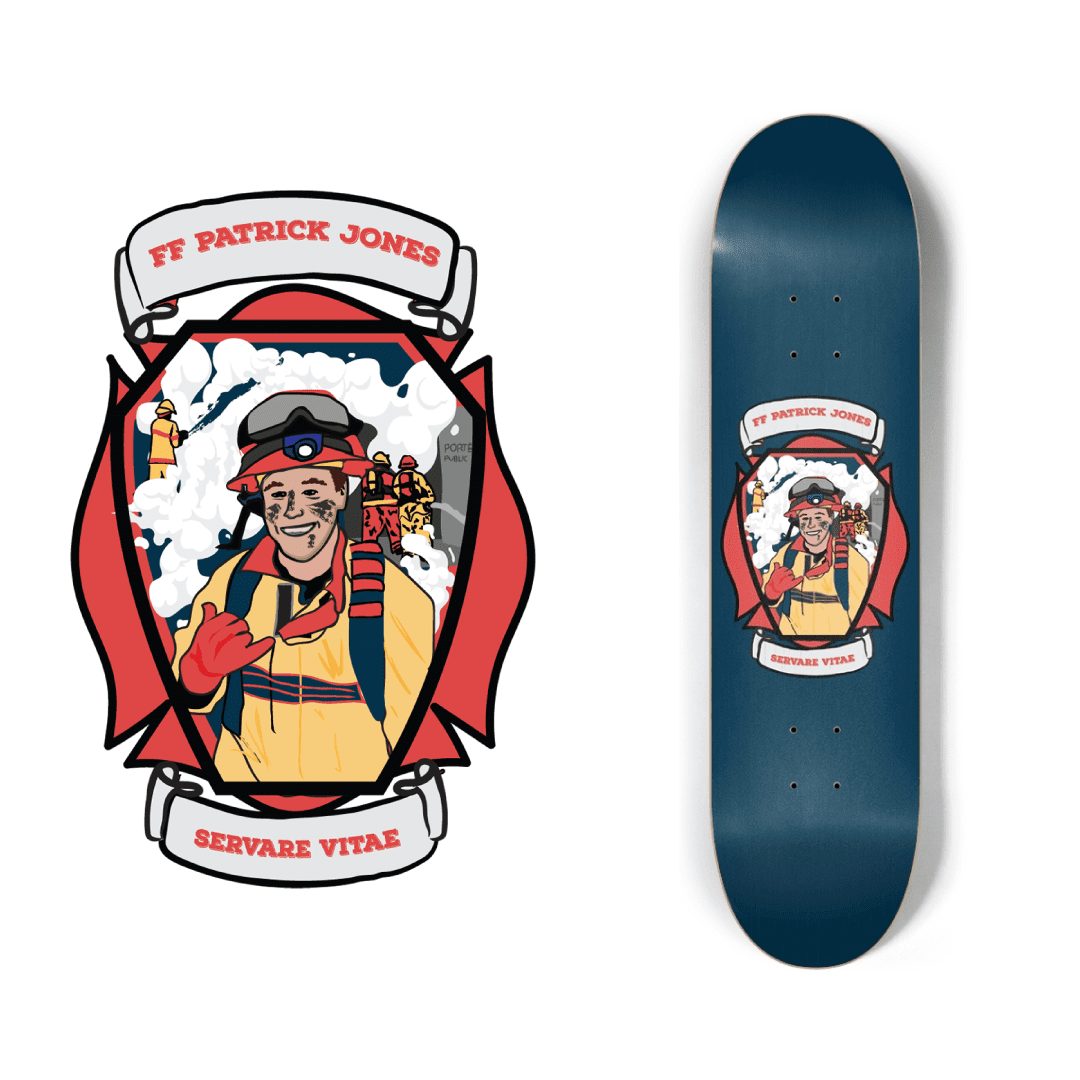Skateboard Honoring Fallen Firefighter Patrick Jones