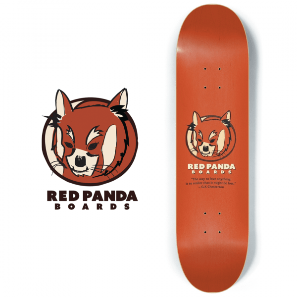 Red Panda Skateboards Logo Red Panda Skateboard Deck
