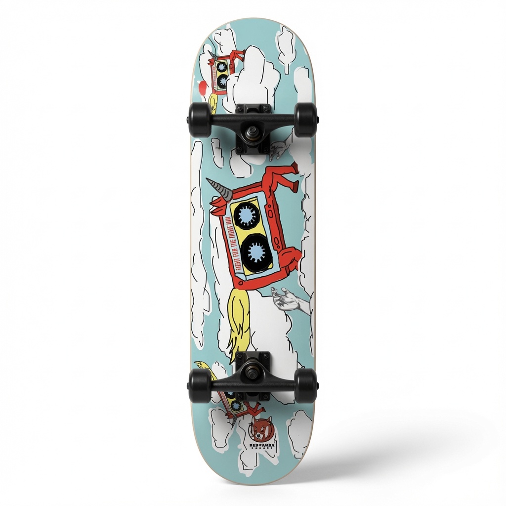 Unicorn Cassettes Dream Red Panda Skateboard Deck